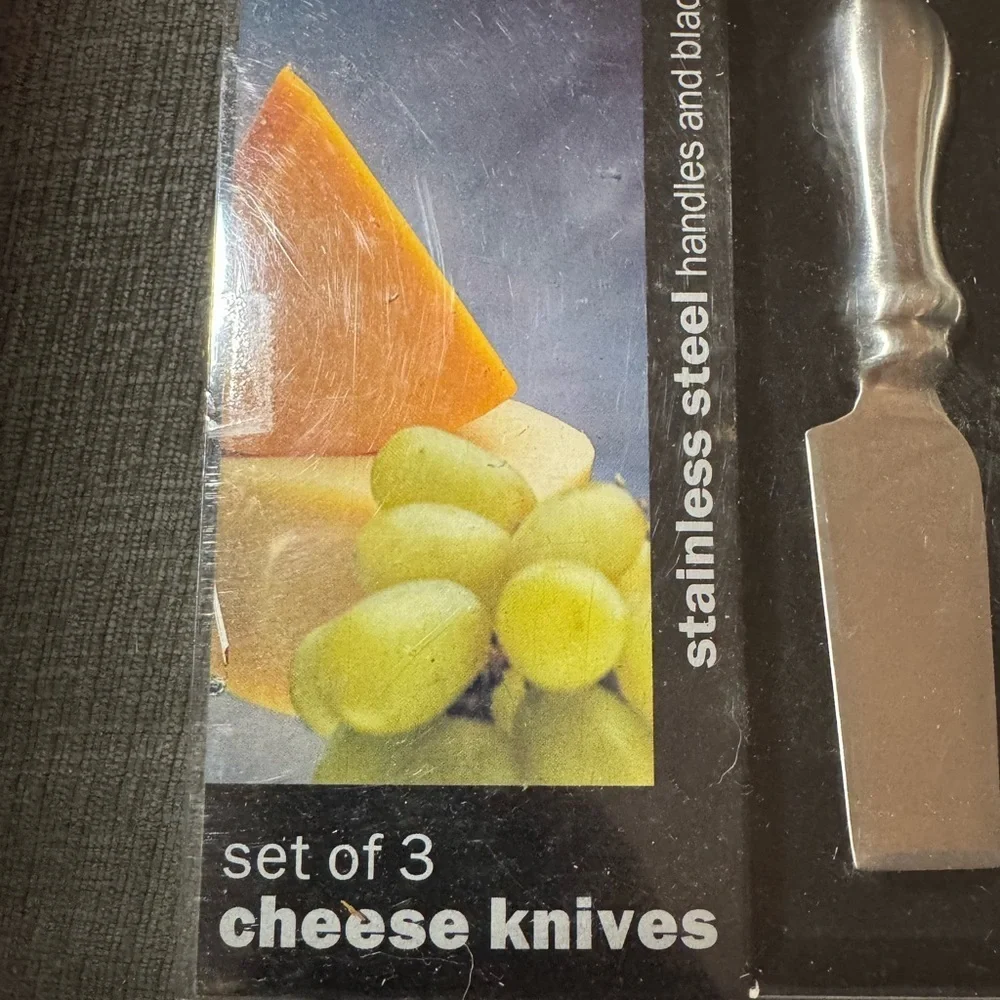 Metalla Stainless Steel Cheese Knives Set of 3 New in Box